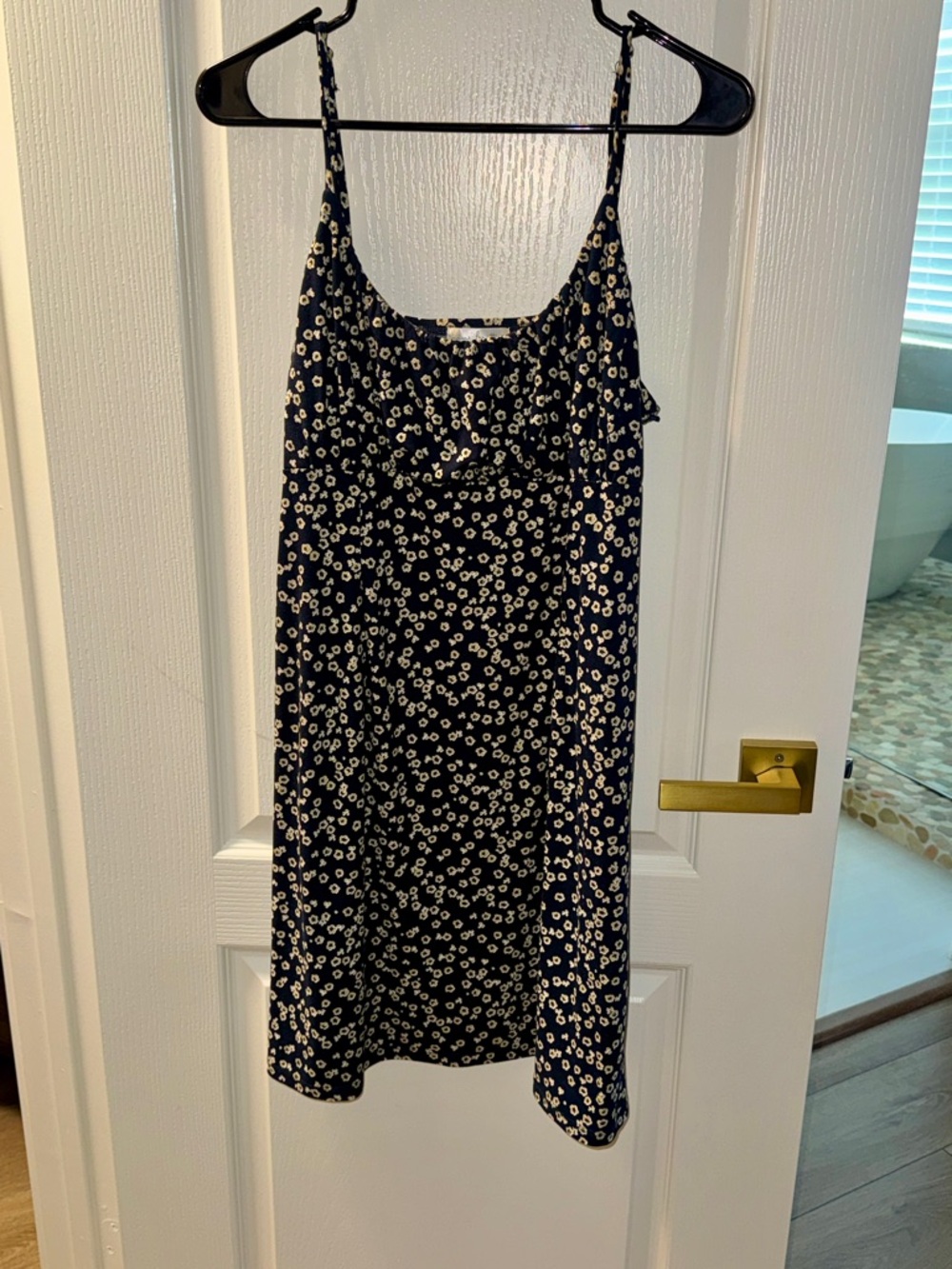 nine britton Navy Mini Dress with White Daisy Print